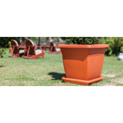 Large Square Plant Pot With Tray
